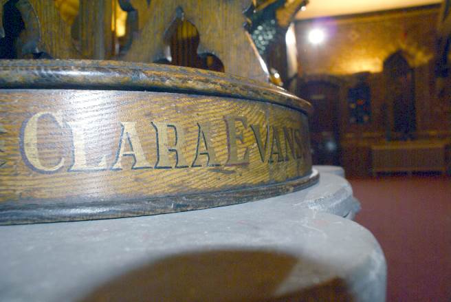 Memorial Font Cover to Nursing Sister Clara Evans