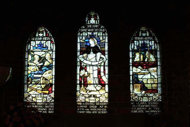 Memorial Stained Glass Window to Nursing Sister Clara Evans