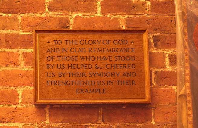 Memorial Chapel tablet