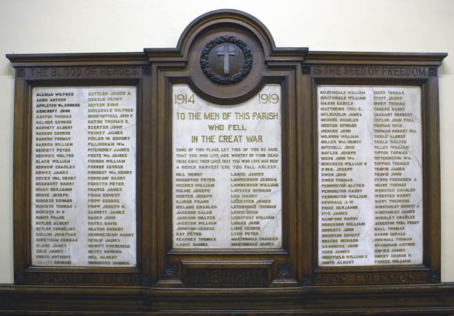 Ravenhead World War 1 Memorial Tablet